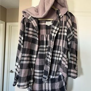 American Eagle Hooded Flannel